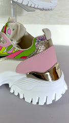 Sneakers Letha Eco Pelle e Tessuto Fantasia Astratta