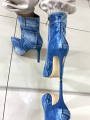 Stivaletti Bindy in Jeans con Tacco