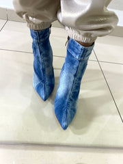 Stivaletti Bindy in Jeans con Tacco
