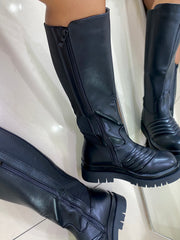 Stivali Audrey Biker con Molla Neri