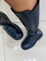 Stivali Audrey Biker con Molla Neri