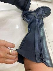 Stivali Audrey Biker con Molla Neri