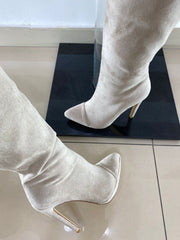 Stivali Carley Sopra al Ginocchio Beige