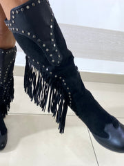 Stivali Joyce con Frange Eco Pelle e Camoscio