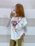 T-Shirt Janele Stampa Lingua Multicolor