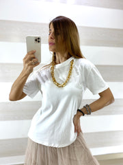 T-Shirt Lena Cotone con Catena Oro