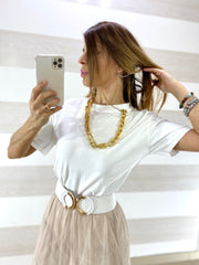 T-Shirt Lena Cotone con Catena Oro