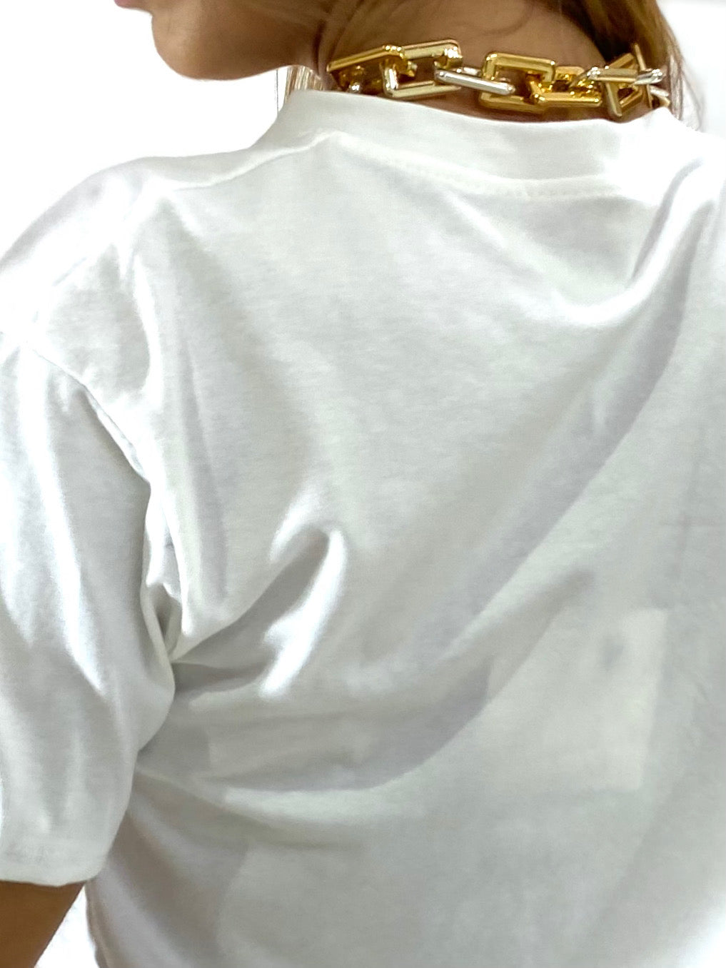 T-Shirt Lena Cotone con Catena Oro