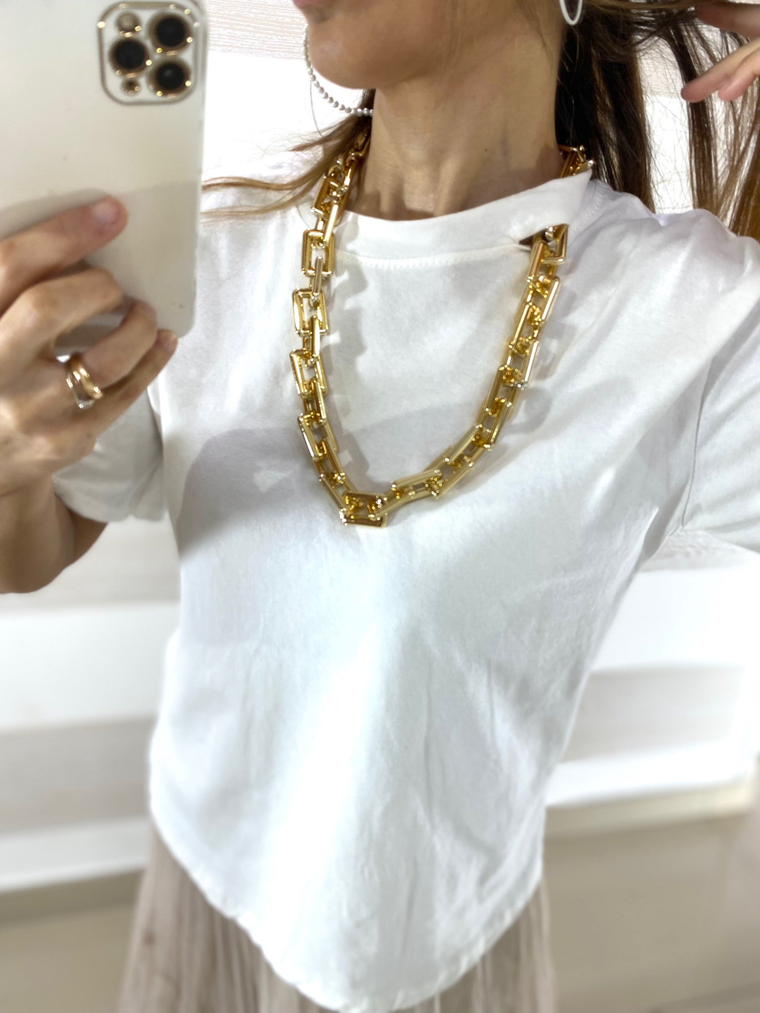 T-Shirt Lena Cotone con Catena Oro