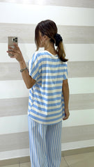 T Shirt Romey Rigata con Stampa Fragole