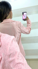Tailleur Charis in Pizzo Foderato Rosa