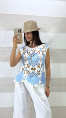 Top Bonnie Canotta in Crochet Traforato