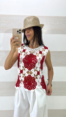 Top Bonnie Canotta in Crochet Traforato