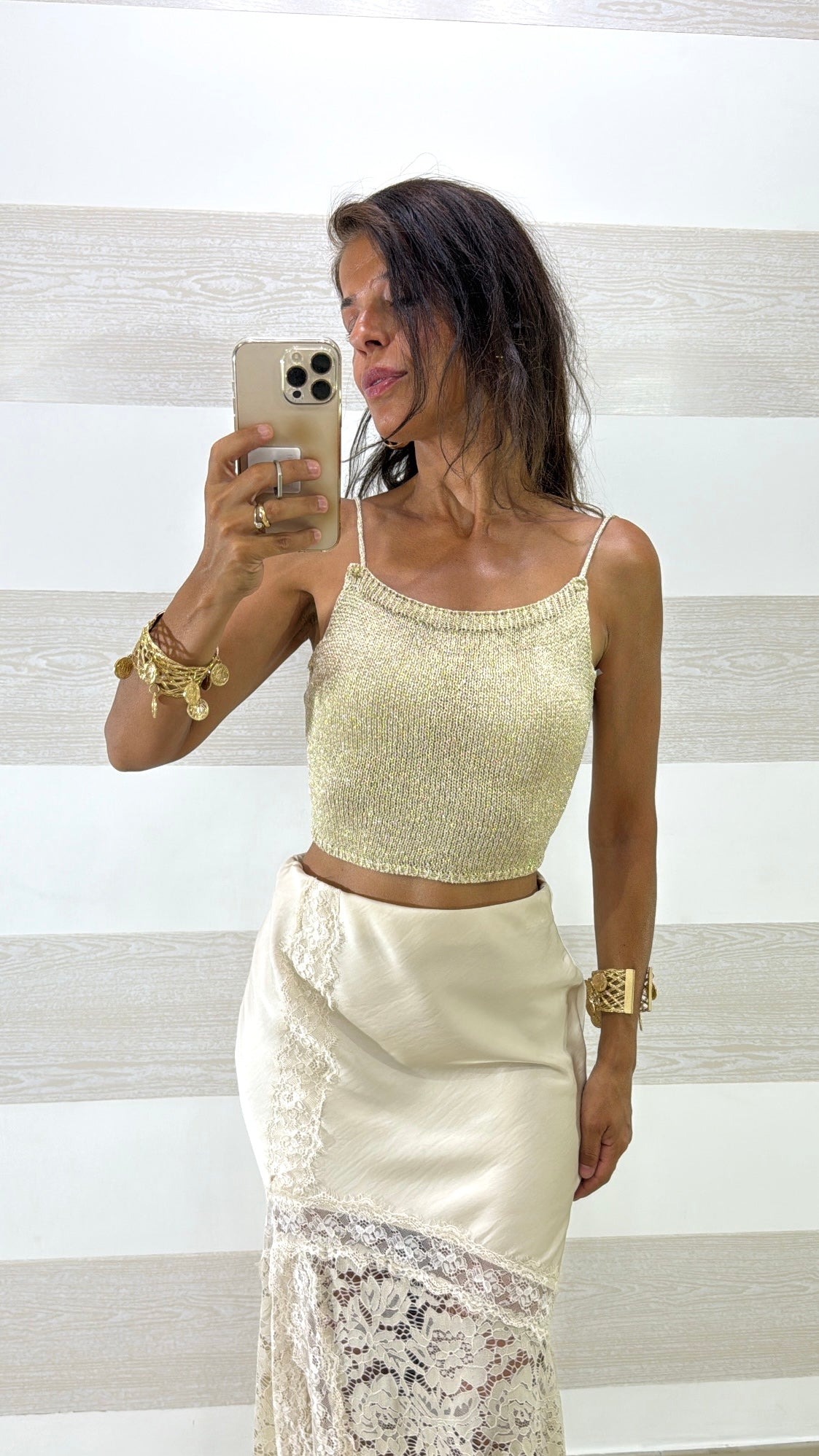 Top Clotilda Traforato in Filo e Lurex