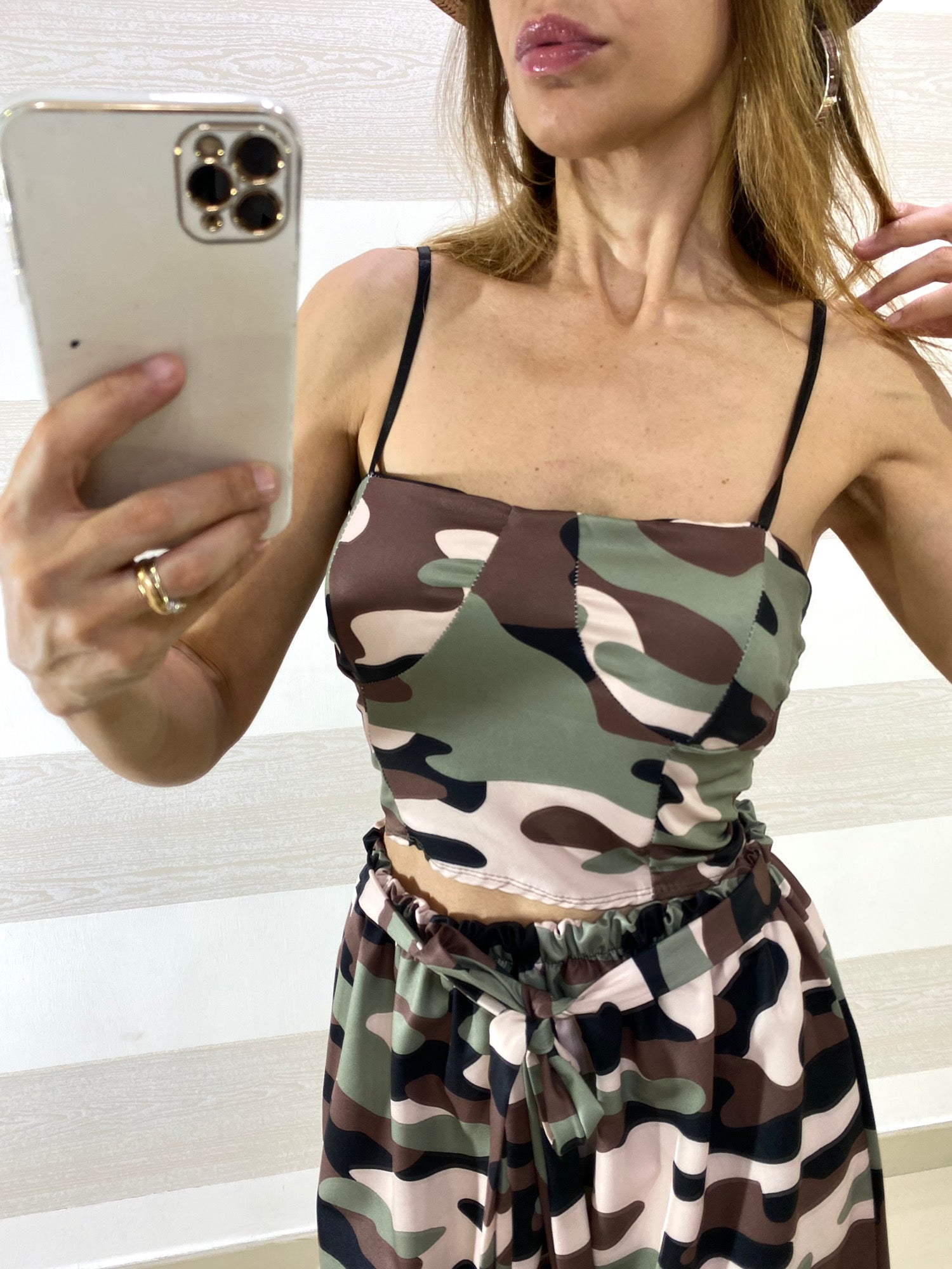 Top Corpetto Nilde Camouflage con Coppe Push Up