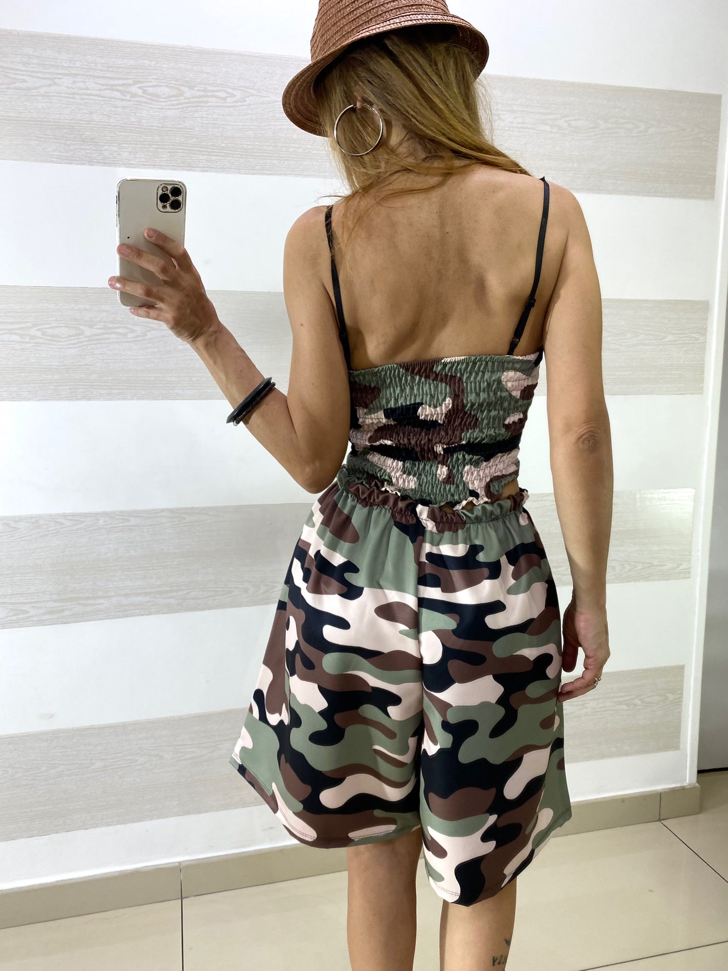 Top Corpetto Nilde Camouflage con Coppe Push Up