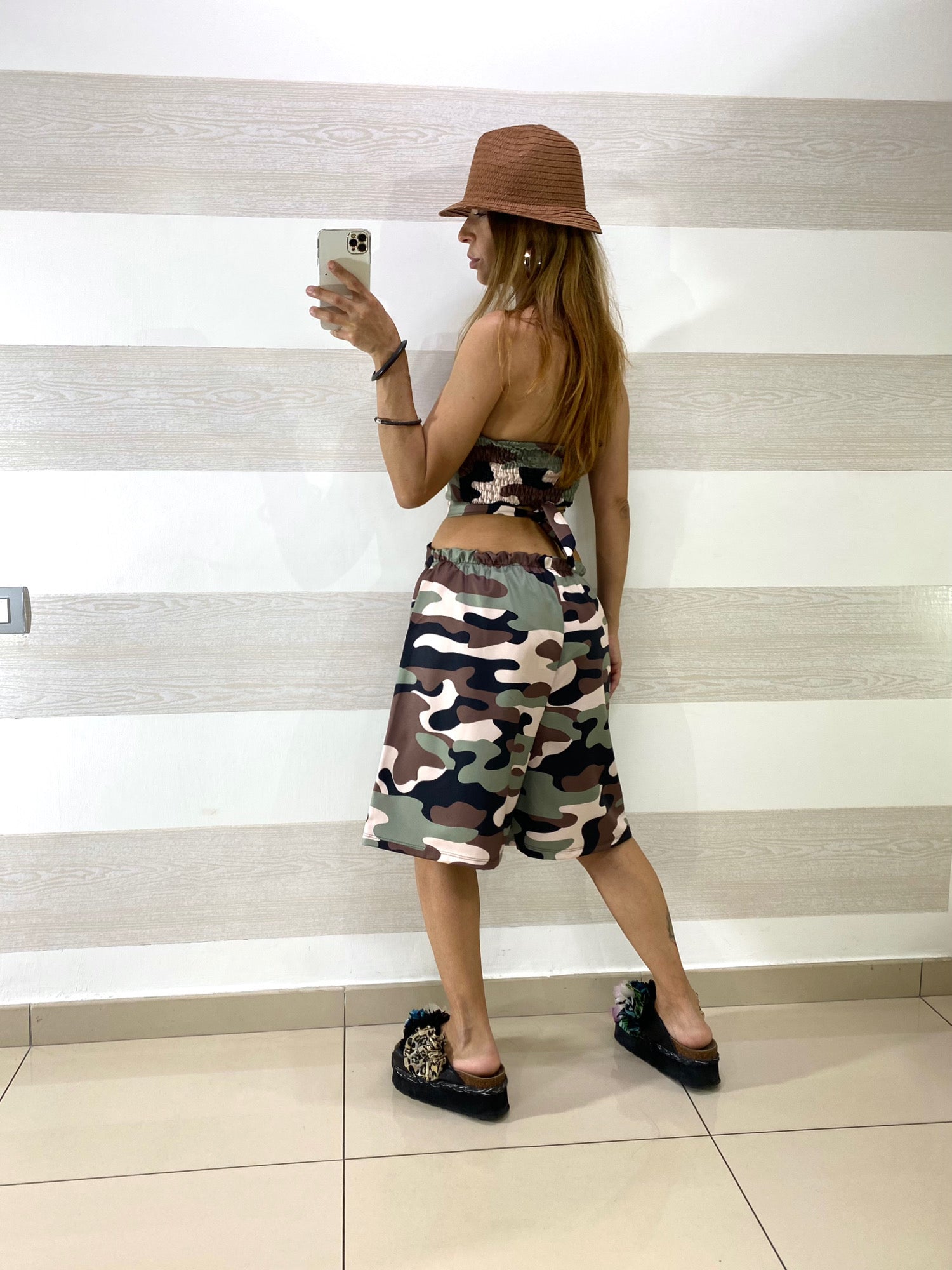 Top Corpetto Nilde Camouflage con Coppe Push Up