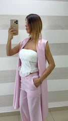 Top Corsetto Wendy Asimmetrico con Pizzo e Coppe