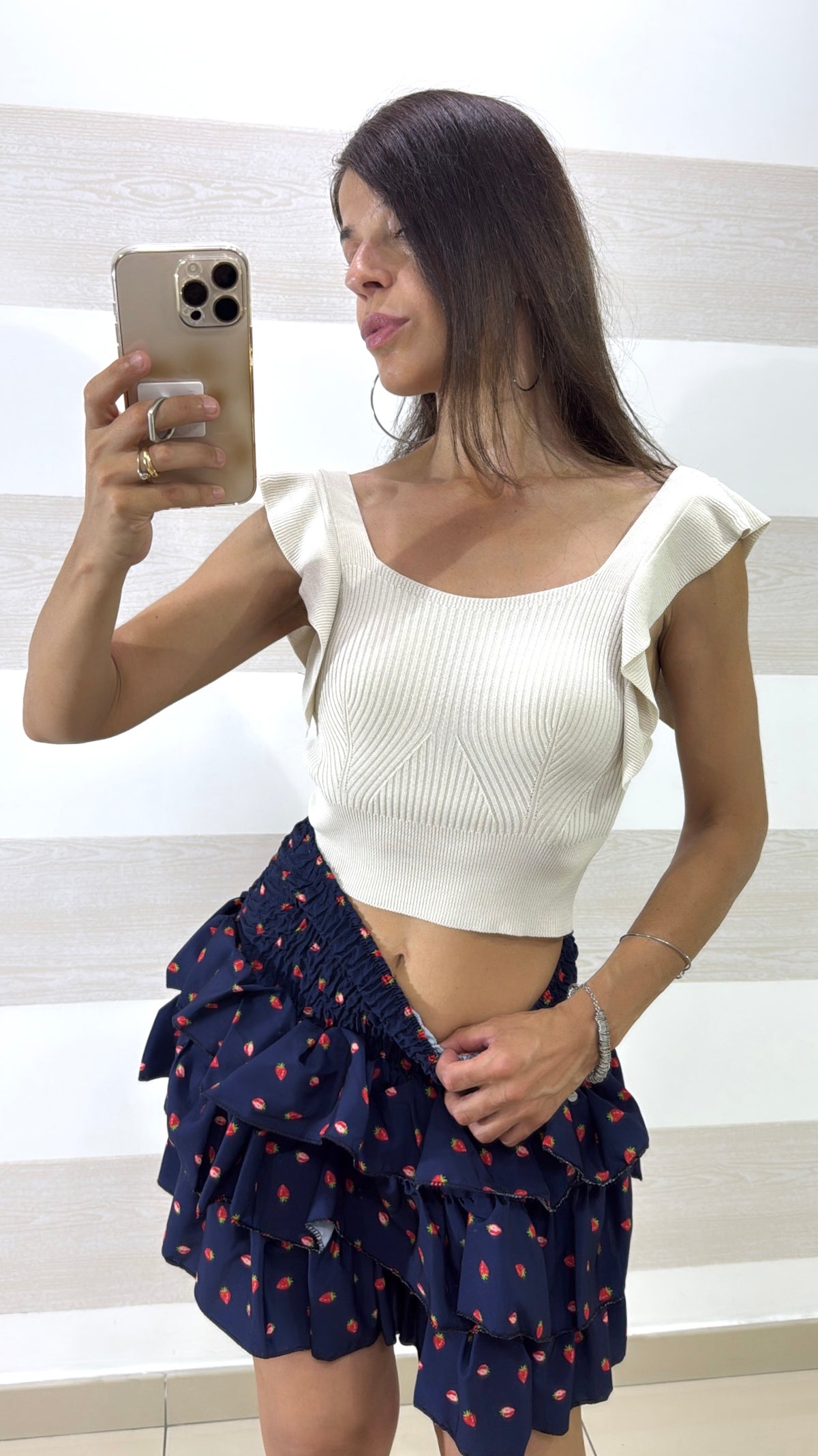 Top Crop Cybele Bretelle Ruches