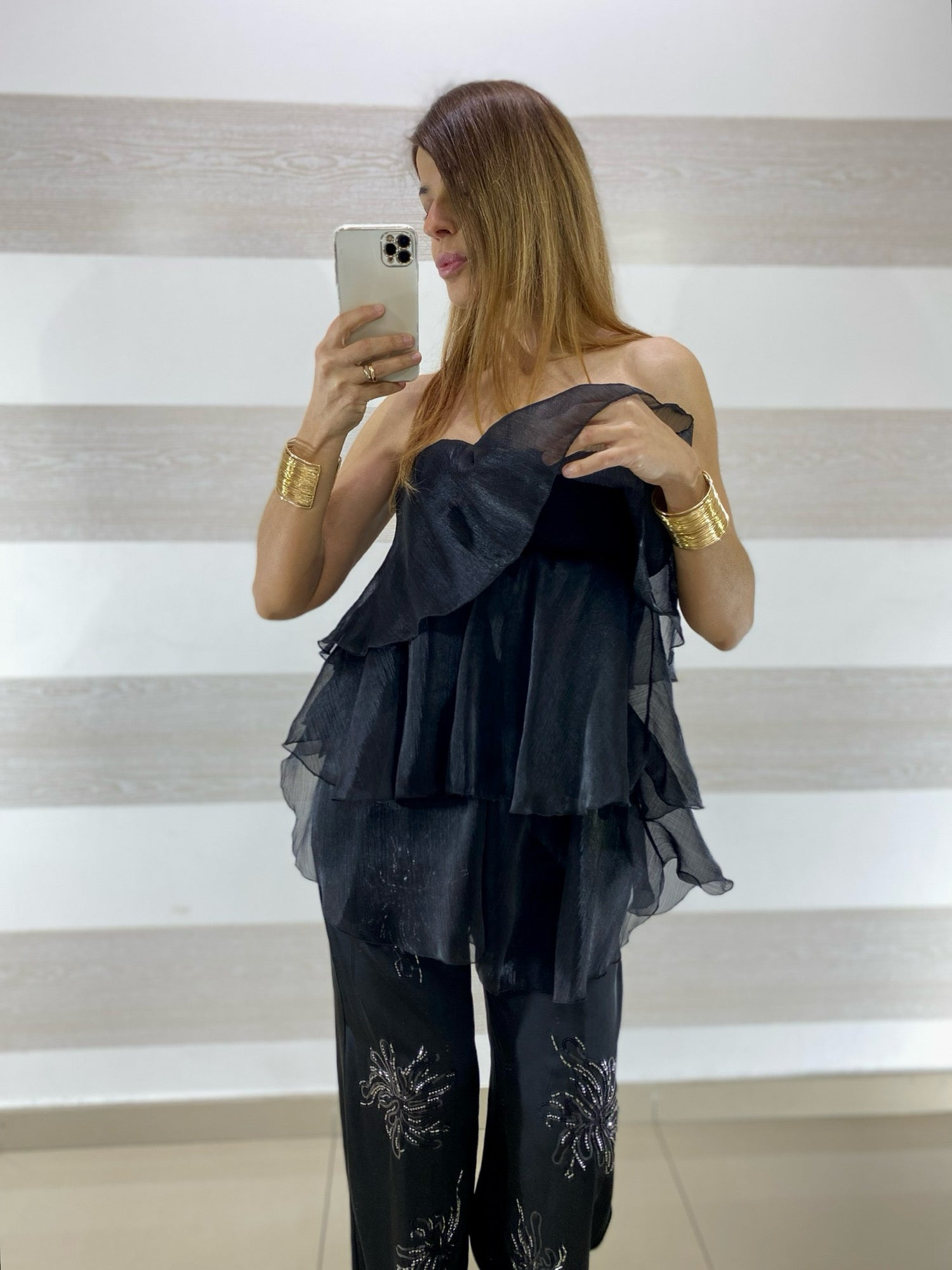Top Emma Cangiante con Balze