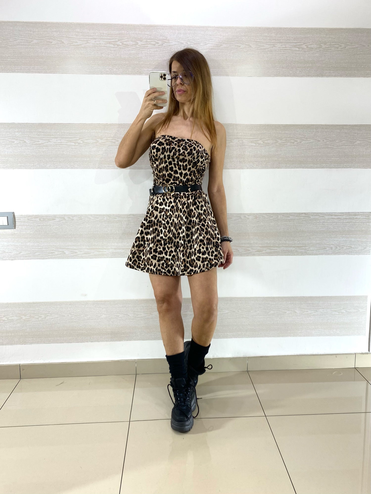 Top Jovana Maculato con Coppe e Punti Luce