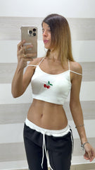 Top Lise Micro Costine con Coppe e Ciliegine