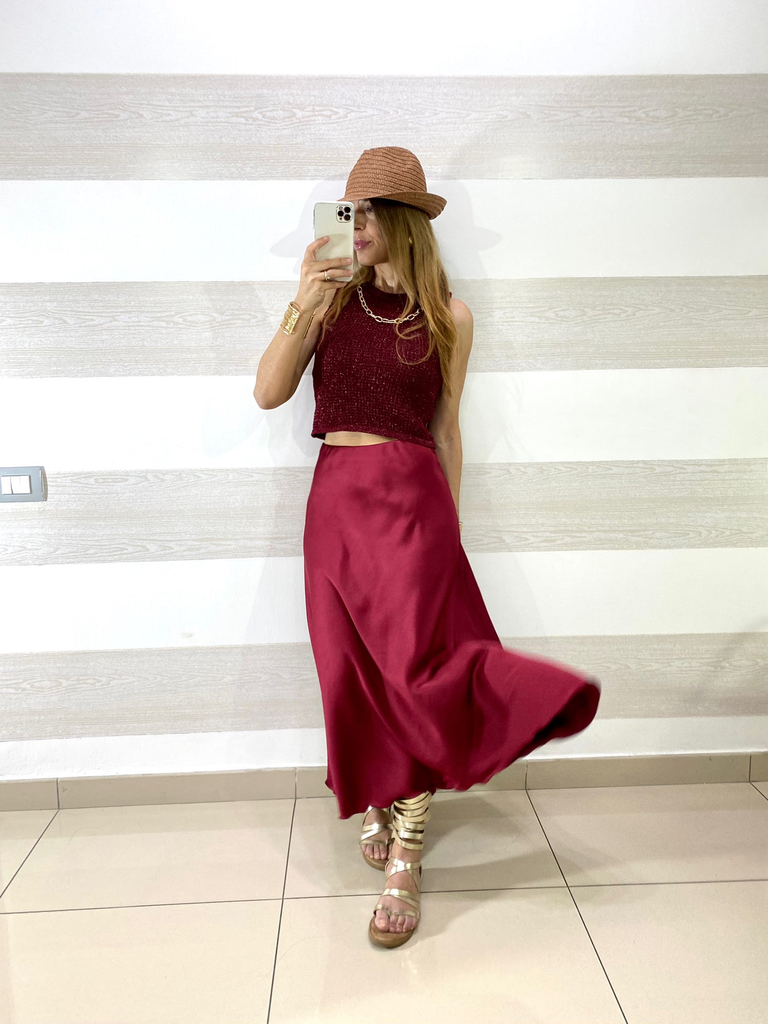Top Margaret in Filo e Lurex con Catenina Oro