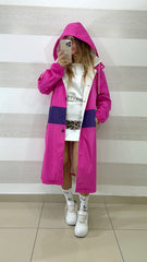Trench Keren Impermeabile Foderato con Cappuccio