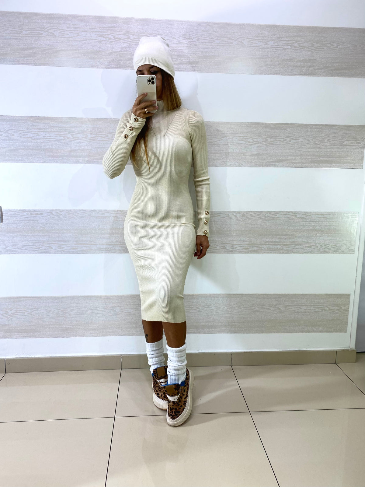 Tubino Alene a Costine Platino e Lurex Oro