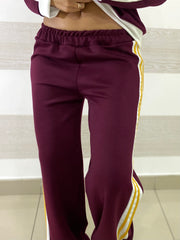 Tuta Caryl con Profili Bianchi e Bande Laterali Gialle