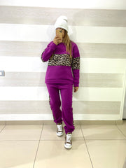 Tuta Coleen Garzata con Bande Animalier e Punti Luce