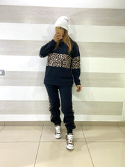 Tuta Coleen Garzata con Bande Animalier e Punti Luce