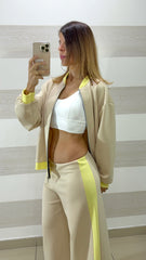 Tuta Lexus PantaPalazzo e Felpina con Bande Laterali Gialle