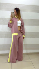 Tuta Lexus PantaPalazzo e Felpina con Bande Laterali Gialle