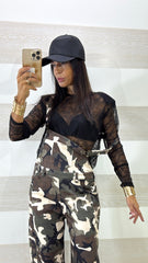 Tuta Salopette Hebe Fantasia Camouflage Militare