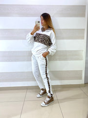 Tuta Thelma Vellutino con Bande Animalier e Punti Luce