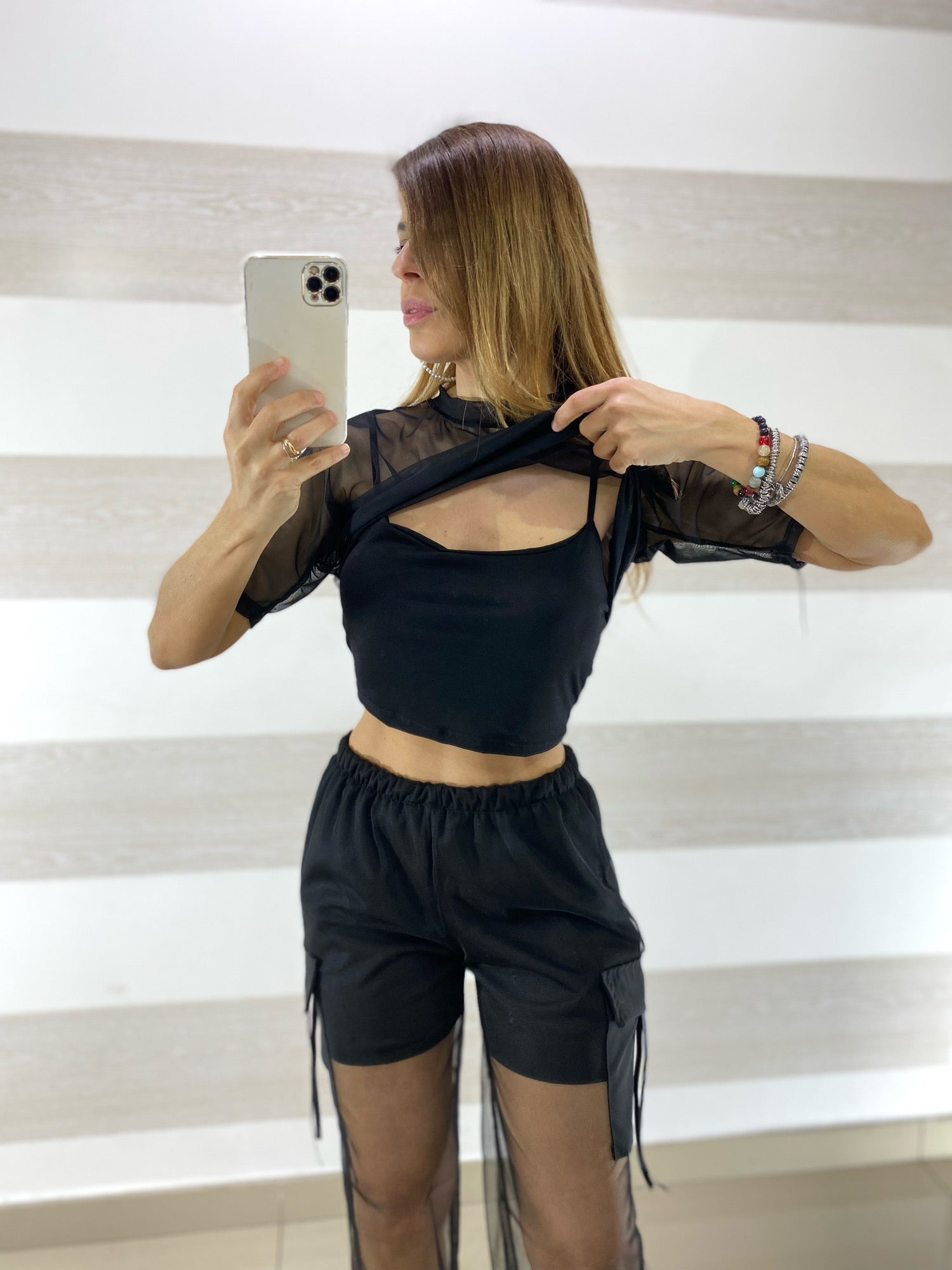 Twin Set Luigia Maglia Tulle e Top con Coppe
