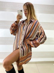 Vestito Camicia Althea Satin Fantasia Catene