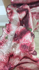 Vestito Arlene il Paillettes Rosa Sfumate con Spacchi e Ruches