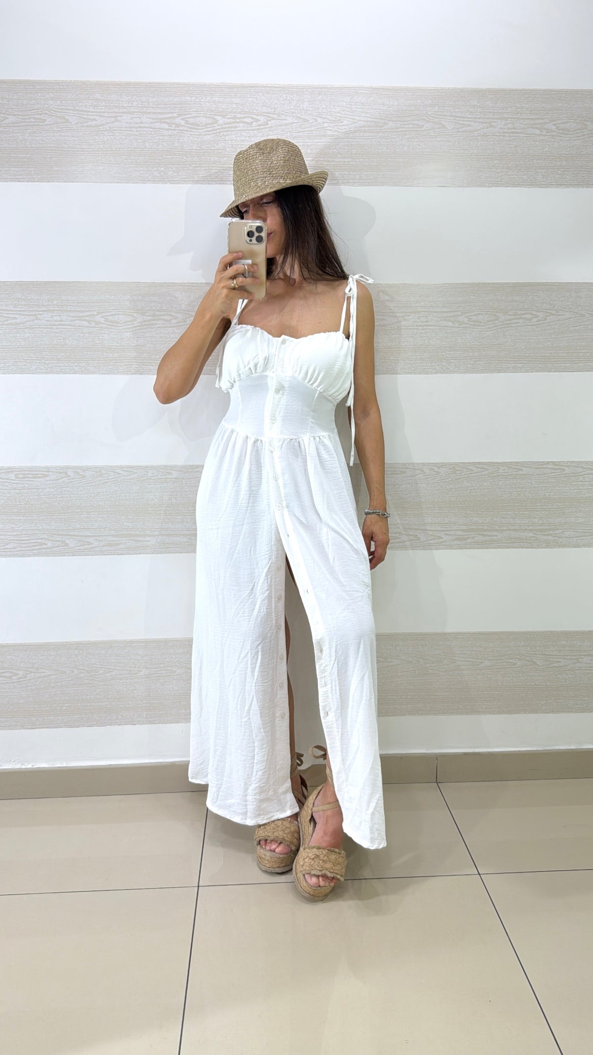 Vestito Charita con Bottoncini Effetto Corsetto