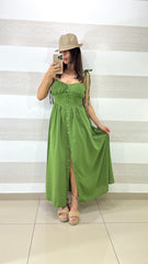 Vestito Charita con Bottoncini Effetto Corsetto