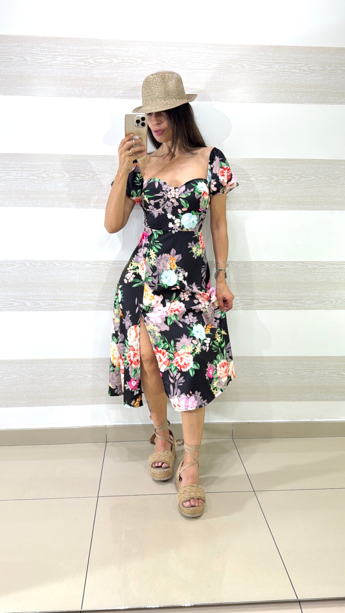 Vestito Colleen a Fiori con Maniche Palloncino