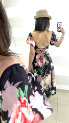Vestito Colleen a Fiori con Maniche Palloncino