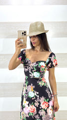 Vestito Colleen a Fiori con Maniche Palloncino