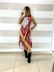 Vestito Flaminia Fantasia Etnica Scollo Americana