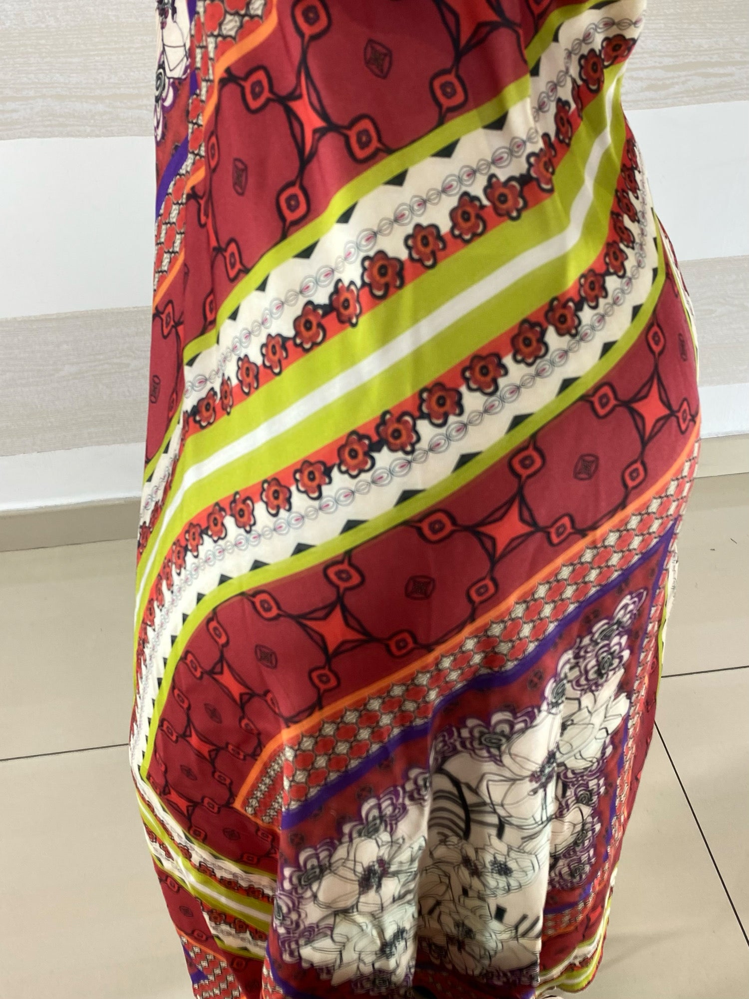 Vestito Flaminia Fantasia Etnica Scollo Americana
