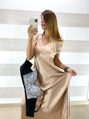 Vestito Flavia1 Satin Lungo Giromanica