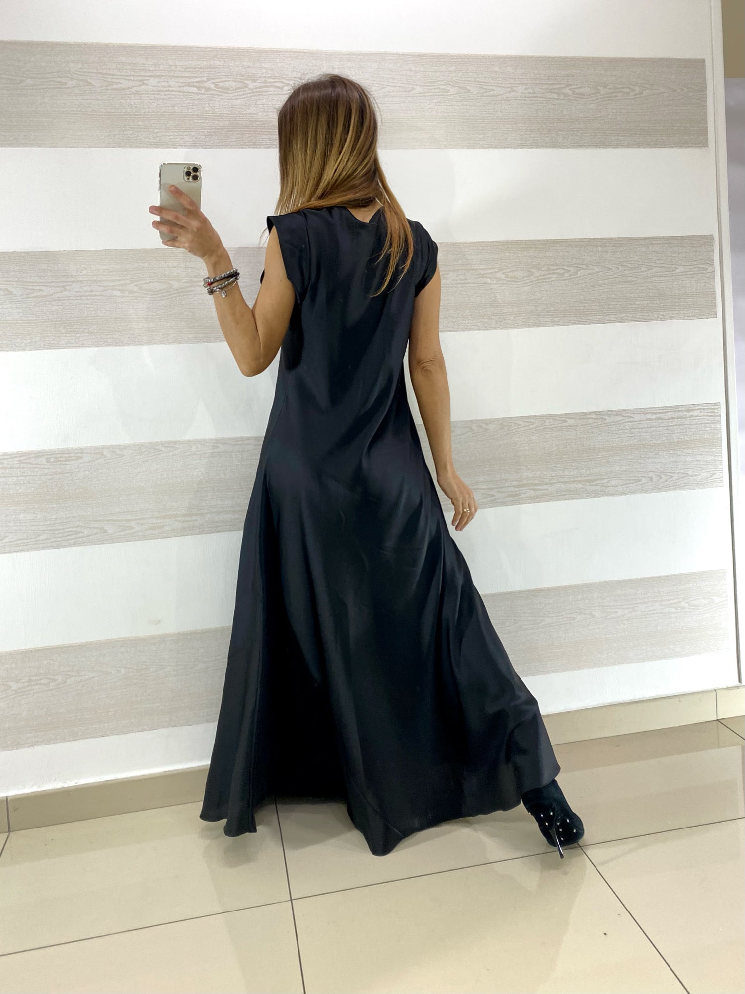 Vestito Flavia1 Satin Lungo Giromanica
