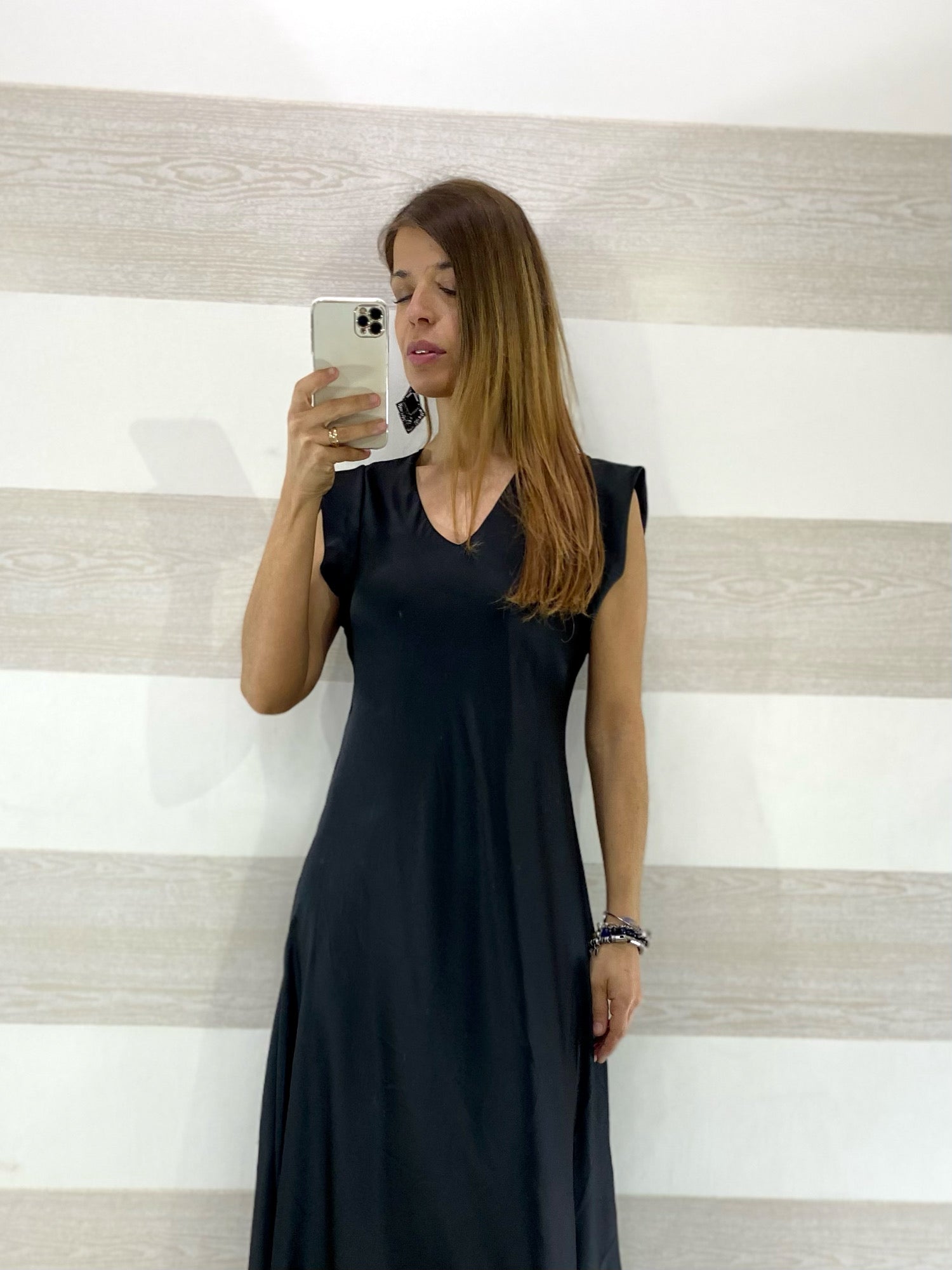 Vestito Flavia1 Satin Lungo Giromanica