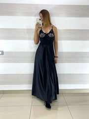Vestito Flavia Satin Lungo Bretelline